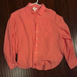 H&M Women's Coral Button-Down Shirt